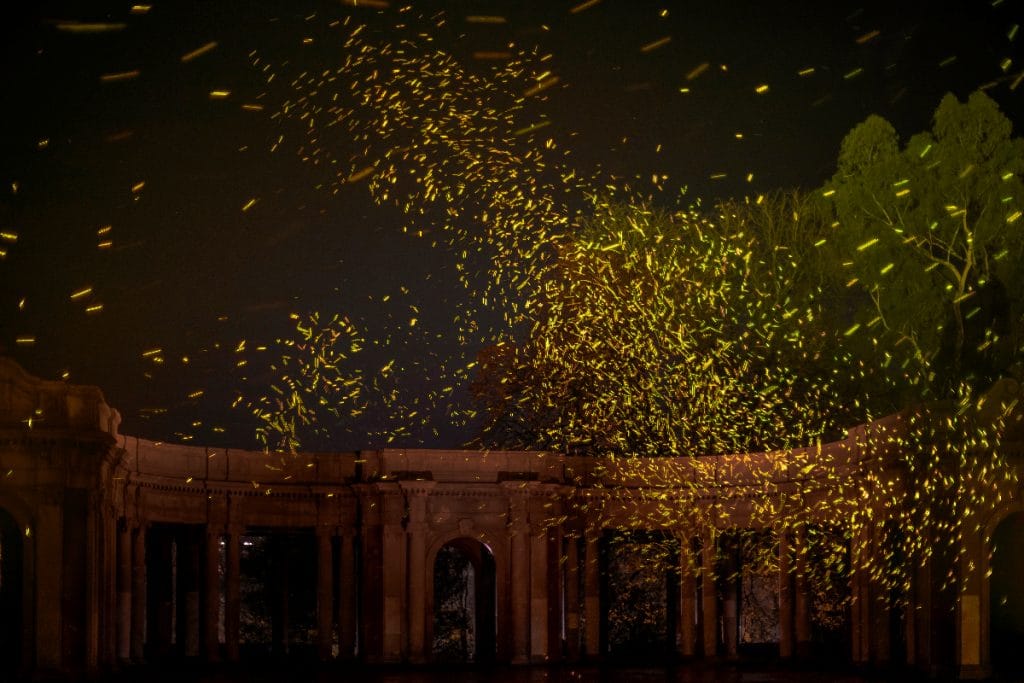 Miles de luces biodegradables iluminan la noche de Bilbao