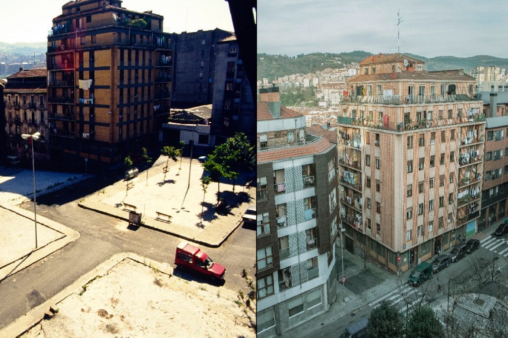 Comparación en fotos del antes y el después en Bilbao.
